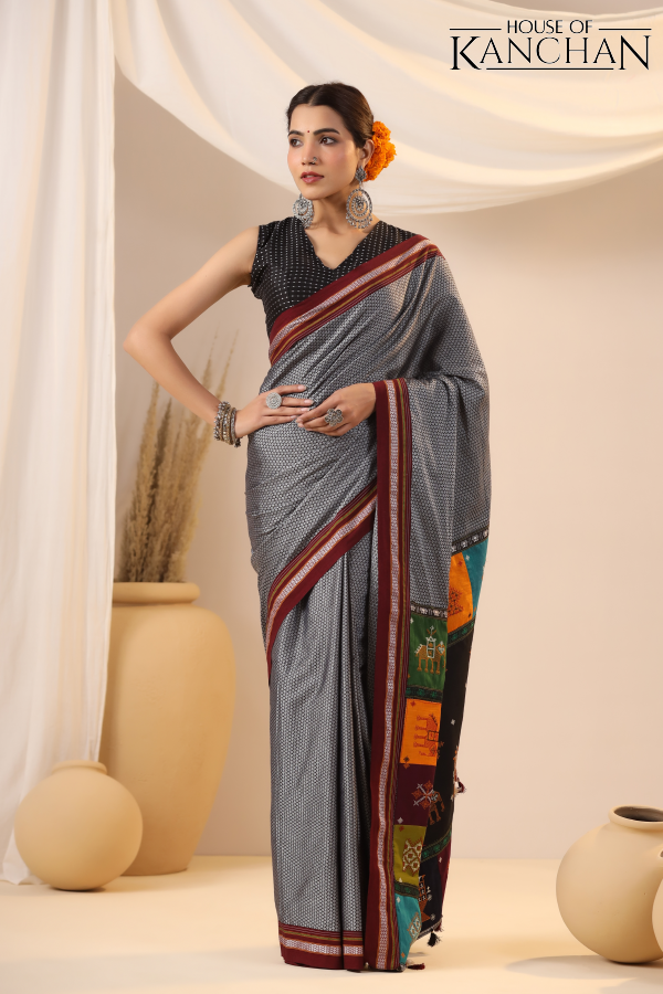 Grey Khan Saree