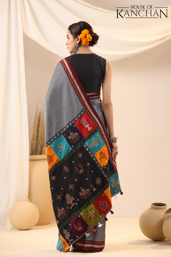 Grey Khan Saree