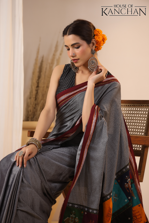 Grey Khan Saree