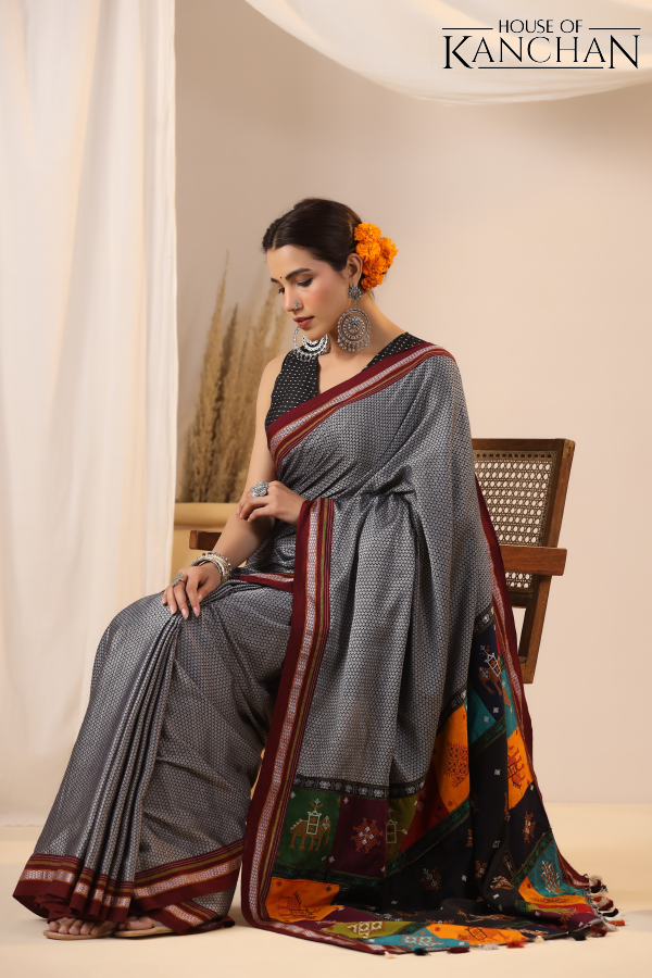 Grey Khan Saree