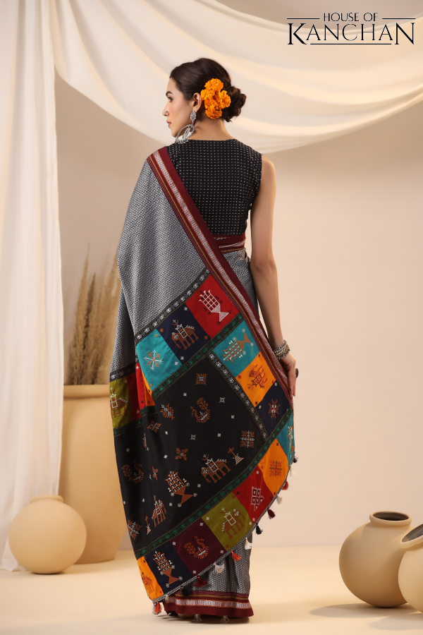 Grey Khan Saree