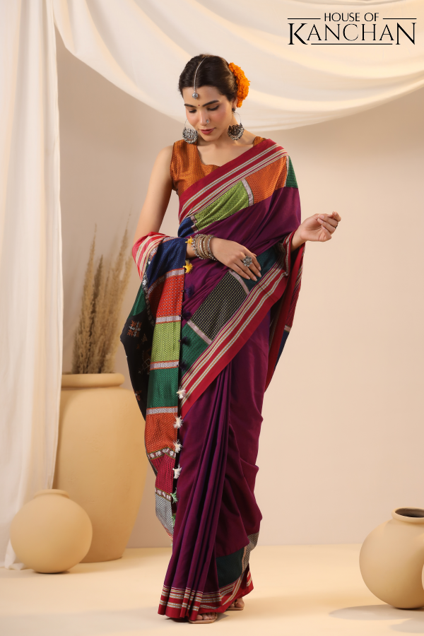 Irkal with Khan Patchwork- Magenta