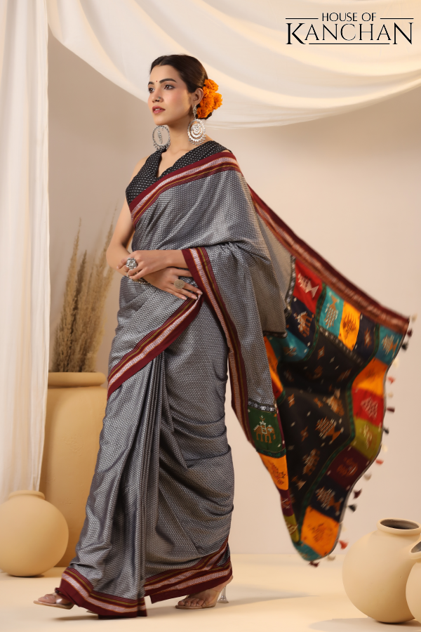 Grey Khan Saree