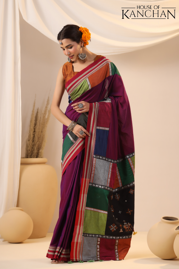 Irkal with Khan Patchwork- Magenta