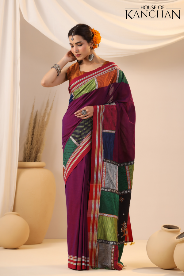 Irkal with Khan Patchwork- Magenta