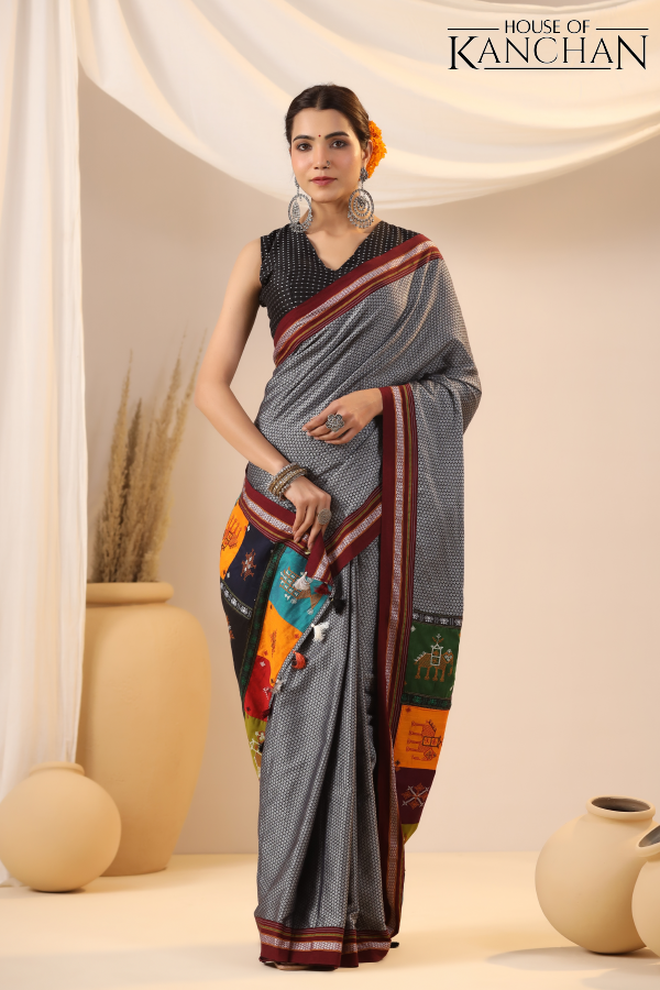 Grey Khan Saree