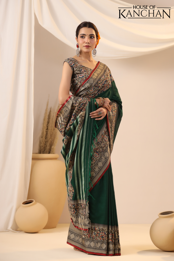 Green Kalamkari Saree