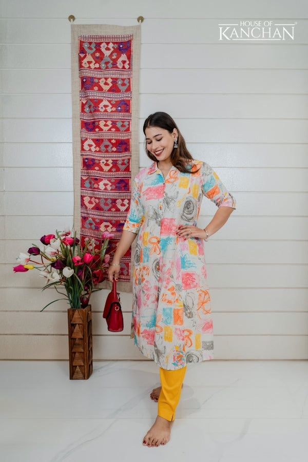 Digital Print Muslin Kurta